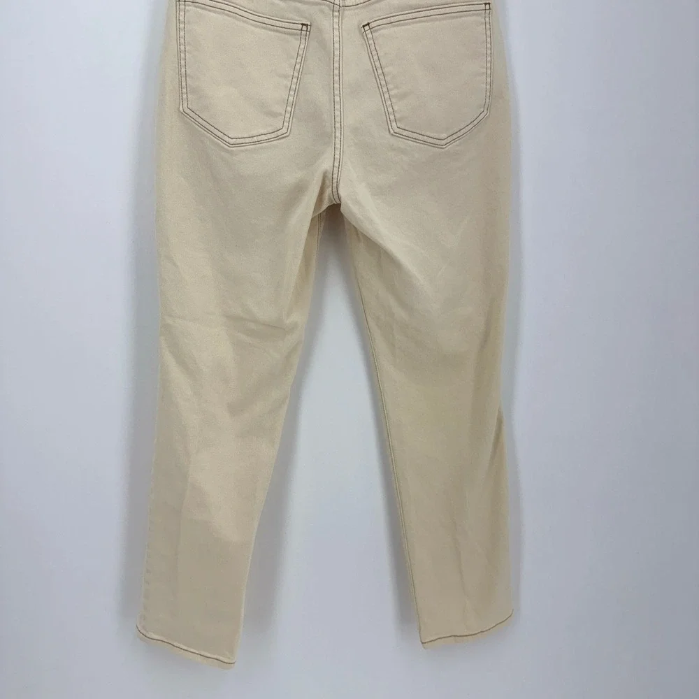 PacSun Stretch Mom Jeans Cream Tan High Rise Tapered Denim Size 26 - Picture 15 of 15